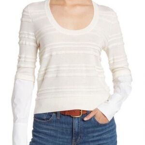 VERONICA BEARD XL Juni Marino Wool Ivory Sweater Size NWT